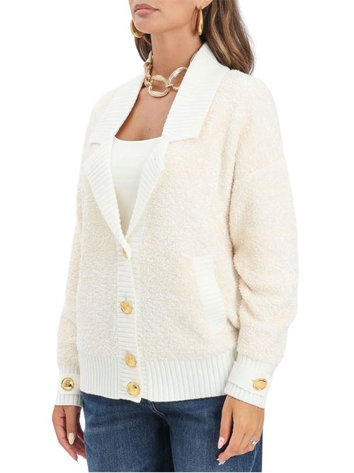 Cardigan panna in ciniglia Elisabetta Franchi | MK44S57E2DZ9